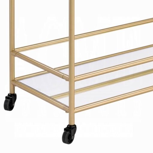 Acme Kenda Clear Glass, Mirrored & Gold Serving Cart - Image 5