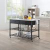 Acme Emery White Natural Marble Top & Gray Kitchen Island