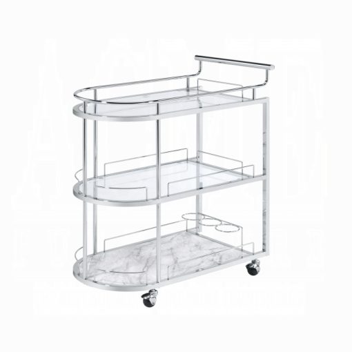 Acme Inyo Clear Glass & Chrome Serving Cart - Image 2