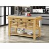 Acme Grovaam Marble Top & Natural Kitchen Island
