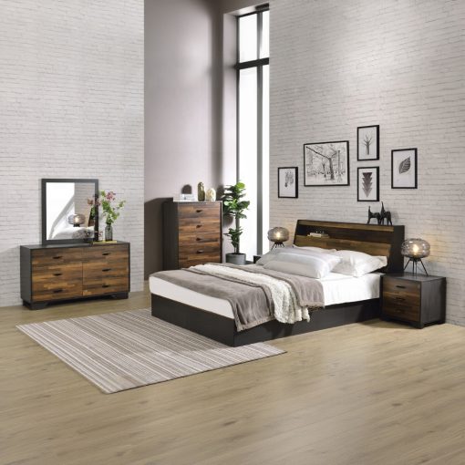 Acme Eos Walnut & Black Dresser - Image 6