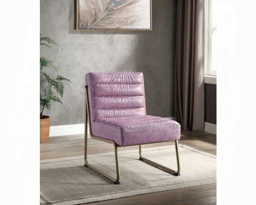 Acme Loria Wisteria Top Grain Leather Accent Chair