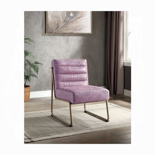 Acme Loria Wisteria Top Grain Leather Accent Chair