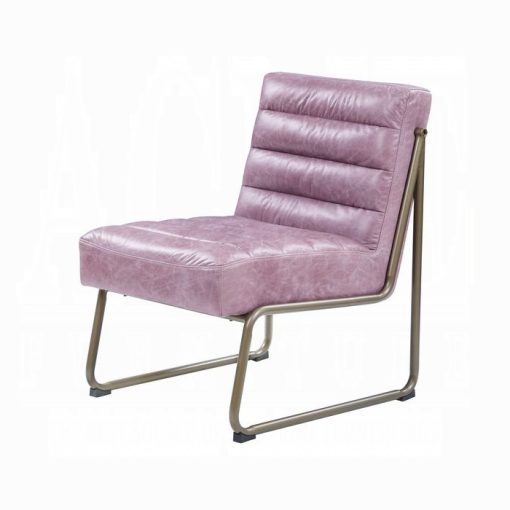 Acme Loria Wisteria Top Grain Leather Accent Chair - Image 2