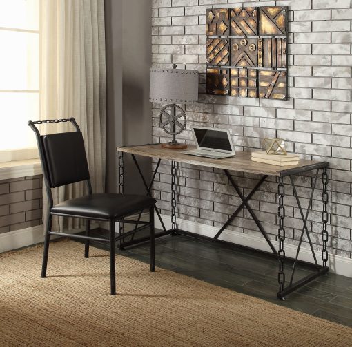 Acme Jodie Rustic Oak & Antique Black Console Table(Same 92248) - Image 6