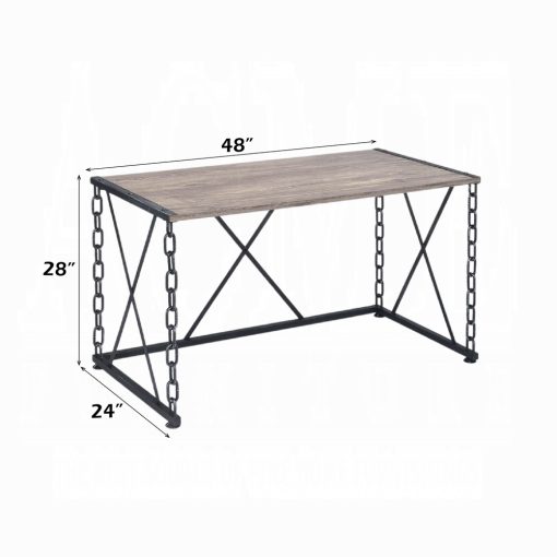 Acme Jodie Rustic Oak & Antique Black Console Table(Same 92248) - Image 7
