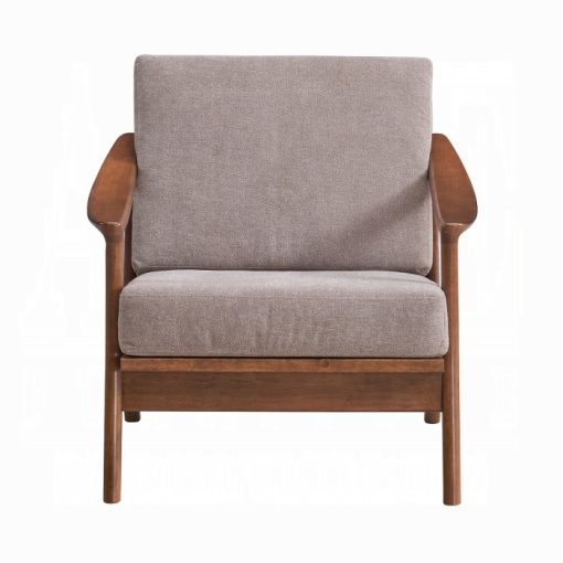 Acme Lide Light Brown Fabric & Brown Accent Chair - Image 3