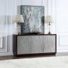 Acme Geranio Metallic Silver & Walnut Console Cabinet
