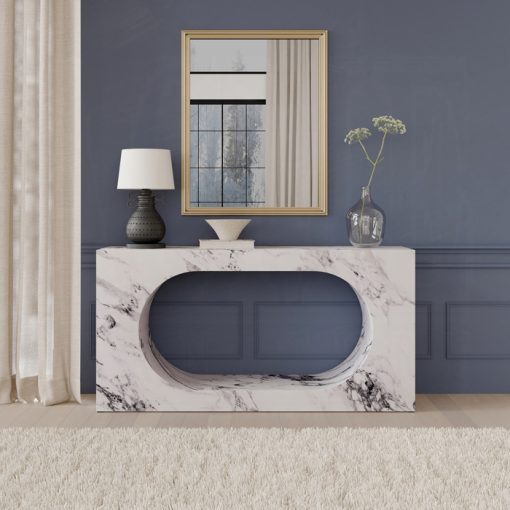 Acme Fritzy Engineered Stone Square Console Table