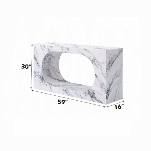 Acme Fritzy Engineered Stone Square Console Table - Image 4