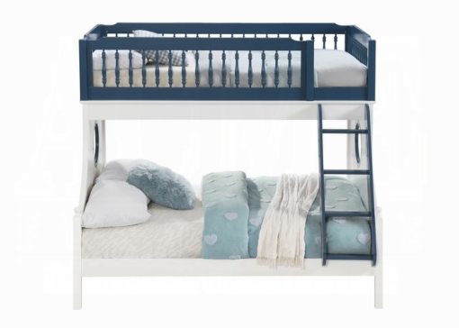 Acme Farah Navy Blue & White Bunk Bed (T/F) - Image 3
