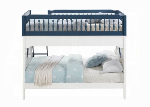 Acme Farah Navy Blue & White Bunk Bed (T/F) - Image 5