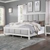 Acme Katia Light Gray Linen Rustic Gray & Weathered White Bed