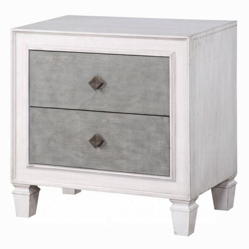 Acme Katia Rustic Gray & Weathered White Nightstand - Image 2