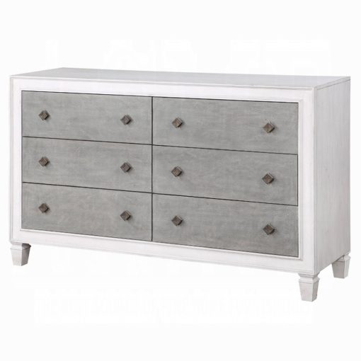 Acme Katia Rustic Gray & Weathered White Dresser - Image 2