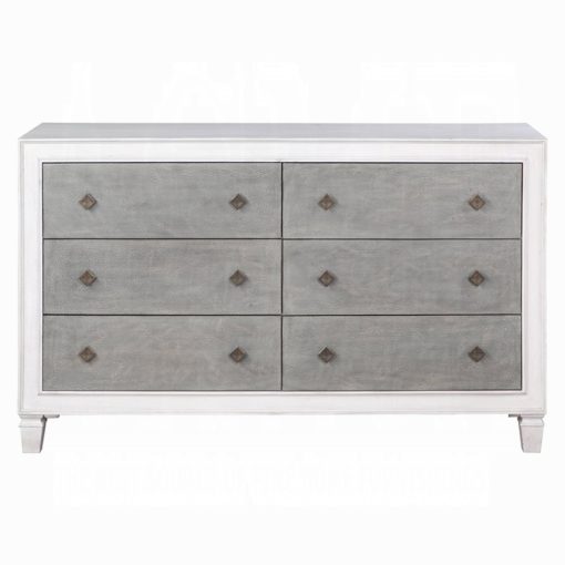Acme Katia Rustic Gray & Weathered White Dresser - Image 3
