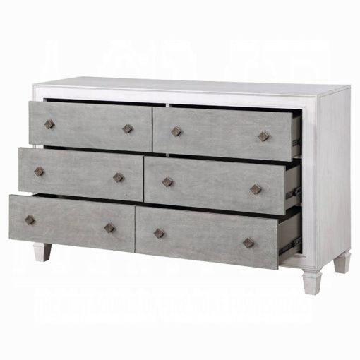 Acme Katia Rustic Gray & Weathered White Dresser - Image 4