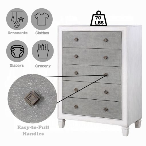Acme Katia Rustic Gray & Weathered White Chest - Image 6