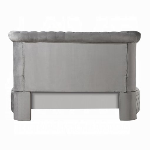 Acme Gaiva Gray Velvet Bed with Storage - Image 5