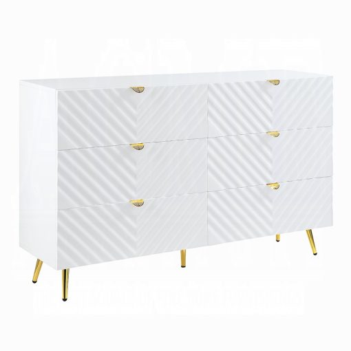 Acme Gaines White High Gloss Dresser - Image 2