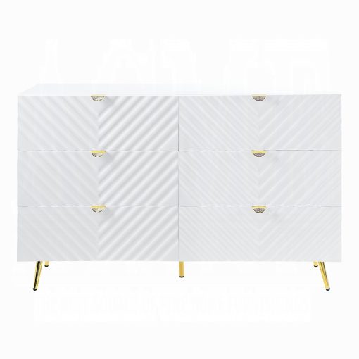 Acme Gaines White High Gloss Dresser - Image 3