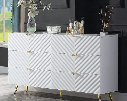 Acme Gaines White High Gloss Dresser