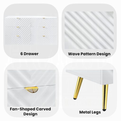 Acme Gaines White High Gloss Dresser - Image 9