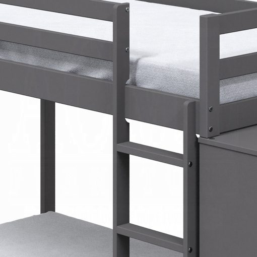 Acme Gaston Gray Bunk Bed (T/T) with 4 Drawers & 3 Compartments - Image 4