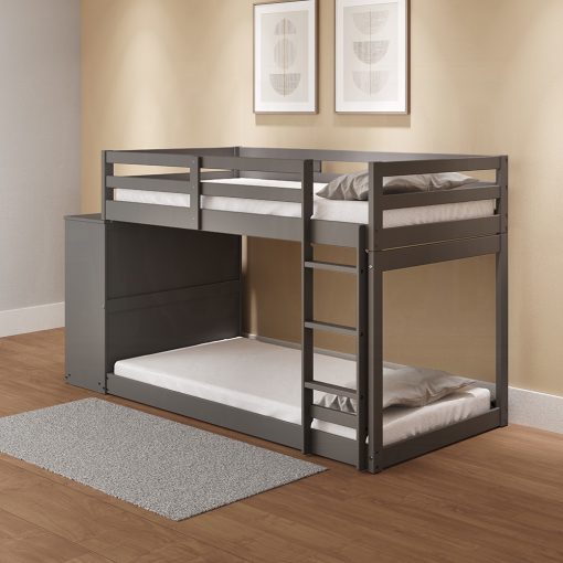 Acme Gaston Gray Bunk Bed (T/T) with 4 Drawers & 3 Compartments - Image 6