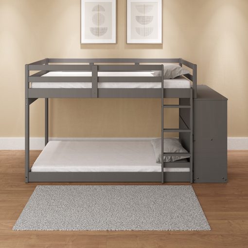 Acme Gaston Gray Bunk Bed (T/T) with 4 Drawers & 3 Compartments - Image 7
