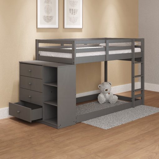 Acme Gaston Gray Bunk Bed (T/T) with 4 Drawers & 3 Compartments - Image 9