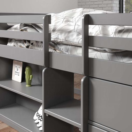 Acme Fabiana Gray Twin Loft Bed with Storage - Image 5
