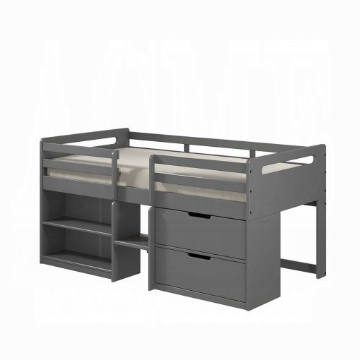 Acme Fabiana Gray Twin Loft Bed with Storage - Image 6