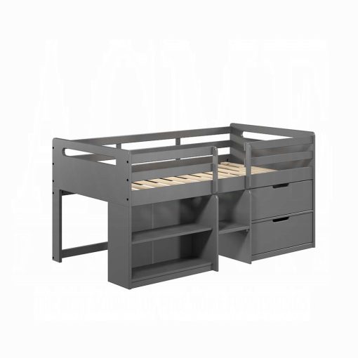 Acme Fabiana Gray Twin Loft Bed with Storage - Image 7