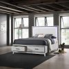 Acme Haiden LED & White Bed with Storage