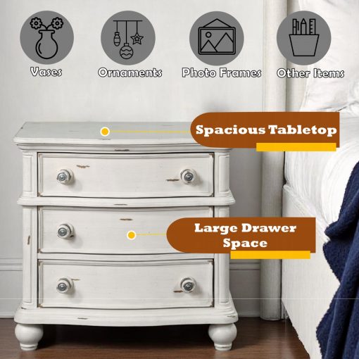 Acme Jaqueline Antique White Nightstand - Image 8