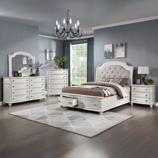 Acme Jaqueline Antique White Nightstand - Image 6