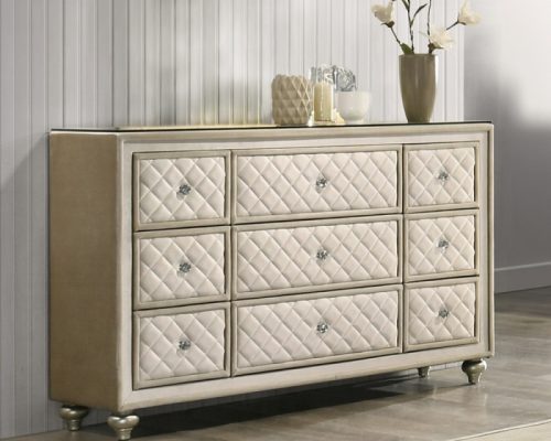 Acme Lucienne Beige Velvet Dresser