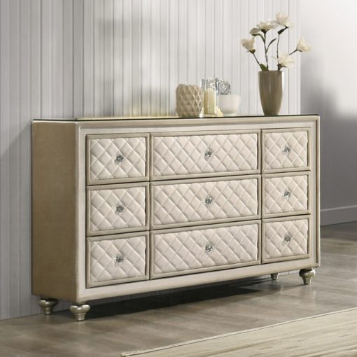 Acme Lucienne Beige Velvet Dresser