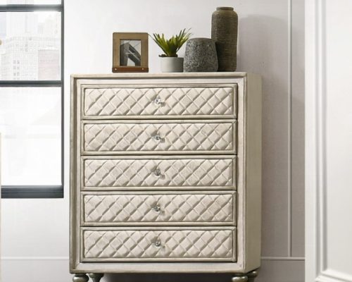 Acme Lucienne Beige Velvet Chest