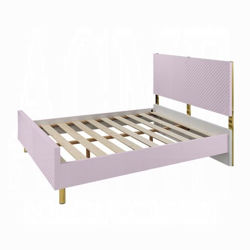 Acme Gaines Pink High Gloss Full Bed - Image 4