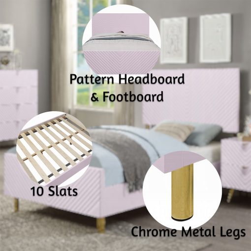 Acme Gaines Pink High Gloss Full Bed - Image 8