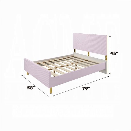 Acme Gaines Pink High Gloss Full Bed - Image 7
