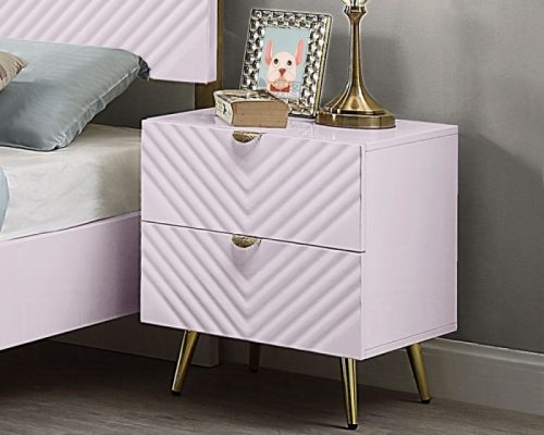 Acme Gaines Pink High Gloss Nightstand