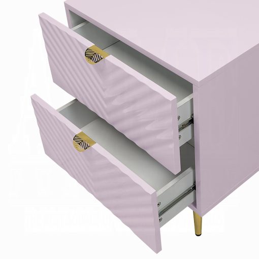 Acme Gaines Pink High Gloss Nightstand - Image 8