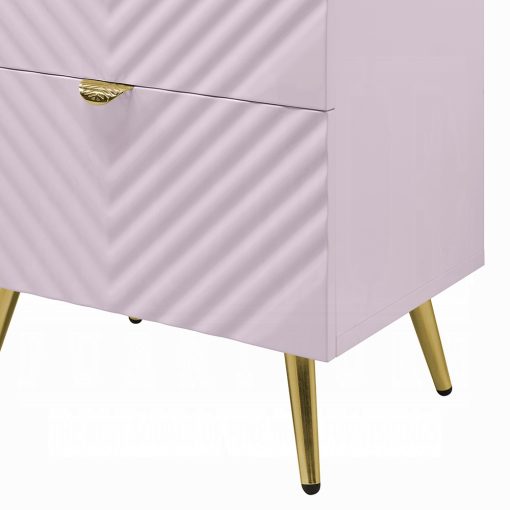 Acme Gaines Pink High Gloss Nightstand - Image 11