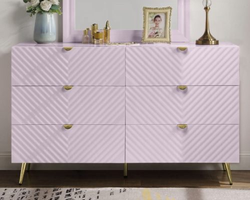 Acme Gaines Pink High Gloss Dresser