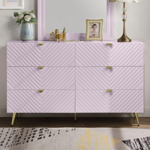 Acme Gaines Pink High Gloss Dresser