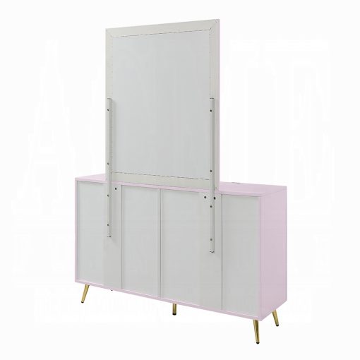 Acme Gaines Pink High Gloss Dresser - Image 12