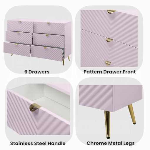 Acme Gaines Pink High Gloss Dresser - Image 13